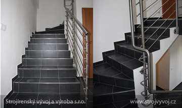 Stainless steel handrails and stairs